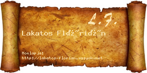 Lakatos Flórián névjegykártya